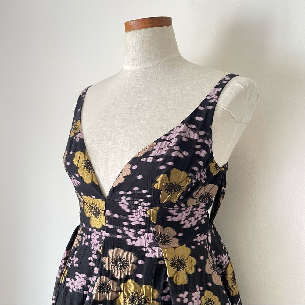 Anthropologie Jacquard A-line Floral mini dress NWT size 4 - Picture 2 of 12